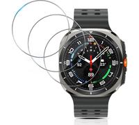 QULLOO Lot de 3 films de protection en verre blindé Samsung Galaxy Watch 7 Ultra 47mm/FE Film d'écran anti-bulles Film de protection d'écran clair