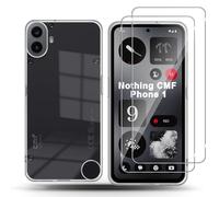 QULLOO Silicone Transparent Coque pour Nothing CMF Phone 1 & 2 Pièces Verre Trempé, Sans Bulles Film Protection écran Souple TPU Case Anti-Rayures Coque de Protection pour CMF Phone 1
