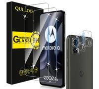 QULLOO Verre Trempé pour Motorola Moto Edge 30 Neo, Protection écran avec Caméra Protecteur, Ultra Résistant Dureté 9H HD Transparent Film Protecteur D'écran- 2+2 pièces