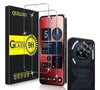 QULLOO Verre Trempé pour Nothing Phone 2A / 2A Plus / 2a+, 2 Pièces Protecteur D'écran et 2 Pièces Caméra Arrière Protecteur, 9H Dureté Film Protection Écran HD Clarté Anti Rayures Vitre Protection