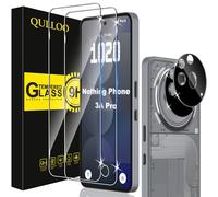 QULLOO Verre Trempé pour Nothing Phone 3a Pro, 2 Pièces Protecteur D'écran et 2 Pièces Caméra Arrière Protecteur, 9H Dureté Film Protection Écran HD Clarté Anti Rayures Vitre Protection