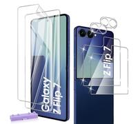 QULLOO Verre Trempé pour Samsung Galaxy Z Flip 7 / Flip7 5G, 2pcs Avant 9H Dureté Protection Écran + 2 pcs Flexible TPU l'intérieur Protecteur D'écran + 2 pcs Caméra Protecteur, HD Transparent Film