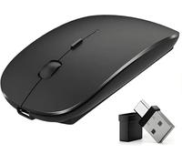 Qullqian Souris Bluetooth pour ordinateur portable, souris sans fil rechargeable pour iPad/Mac/MacBook, jiggler souris Bluetooth 5.2/3.0 et 2,4 GHz USB Type-C