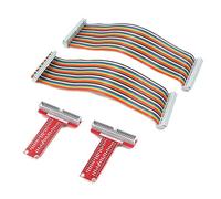 Quluxe Lot de 2 cartes d'extension GPIO en T avec câble ruban arc-en-ciel 40 broches pour Raspberry Pi B+