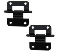 Quluxe Lot de 2 charnières pliables de 5,1 cm à fermeture automatique semi-dissimulées pour armoires de cuisine, Placards, Portes Noir