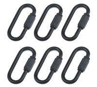 Quluxe Lot de 6 connecteurs rapides en forme de D pour chaîne M4 4 mm Noir