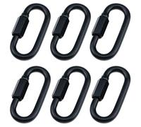 Quluxe Lot de 6 connecteurs rapides en forme de D pour chaîne M6 6 mm Noir
