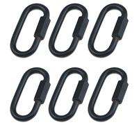 Quluxe Lot de 6 connecteurs rapides M5 en forme de D très résistants - Noir - 5 mm
