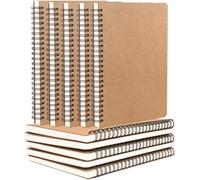 QUMENEY Lot de 10 carnets de notes à spirale - Format A5 - Lignés - Couverture de force - Pour l'école, l'étude, le bureau, les voyages - 120 pages/60 feuilles