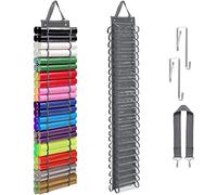 QUMENEY Lot de 48 rouleaux de rangement en vinyle avec support pour papier cadeau, rangement de papier cadeau, porte-papier cadeau, porte, armoire, gris