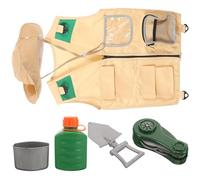 QUMIIRITY 1 Ensemble Costumes Exploration pour Garçon Fille Kit Cosplay Gilet Chapeau Pelle Bouilloire et Boussole pour Activités de Plein Air et
