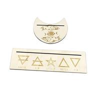 QUMIIRITY 1 Ensemble Support Bois pour Cartes de Tarot avec Design Lune et Rectangulaire Présentoir Décoratif et Portable pour Lecture et Affichage des Cartes pour Créer Une Atmosphère