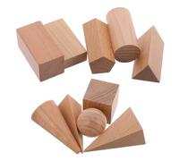QUMIIRITY 10pièces Blocs Géométriques Bois Modèles De Solides pour Enseignement Mathématique Classe Outils Didactiques Bois pour Compréhension des Formes Géométriques
