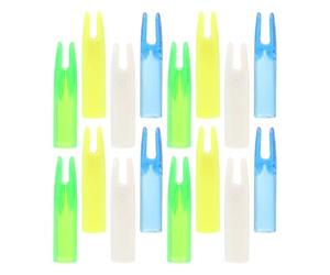 QUMIIRITY 16 Pièces Encoches pour Flèches en Plastique Résistantes à l'usure, Couleur Différente, Adaptées aux Queues de Flèches pour Tir à l'arc Entre Amis