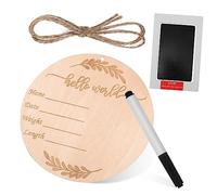 QUMIIRITY 1ensemble Cartes Bois Pour Annoncer La Naissance Cordon Tampon Encreur Et Stylo Accessoires Pour Photos De Jalons Mensuels