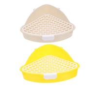 QUMIIRITY 2 pièces Bac à Litière Lapin Petit Modèle Toilette Amovible Antidébordement pour Rongeurs et Petits Animaux Adapté pour Hamster Cochon et Écureuil