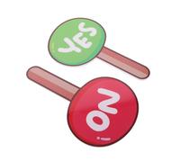 QUMIIRITY 2 Pièces Panneaux de Vote Double Face Portable PVC et Accessoires pour Enseignants Classe Jugement Oui Non et Correction