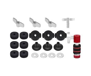 QUMIIRITY 21pcs Kit de Remplacement D'embrayage et Jeu D'écrous de Cymbale Feutres Solide et Rondelles Universelles pour Batterie et Stands de Cymbales