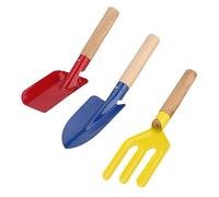 QUMIIRITY 3Pièces Outils de Jardinage Truelle Pelle et Râteau pour Désherbage et Plantation