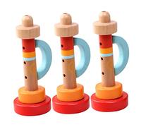 QUMIIRITY 3Pièces Trompettes Bois pour Garçon Fille Musicaux Colorés Accessoires Ludiques pour Fêtes et Idéaux pour Garçons et Filles