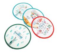 QUMIIRITY 4 Pièces Éventails Ronds Pliables Cartoon de Éventails à Main Miniatures Portables et Ludiques pour Idéaux pour Décoration et Activités Plein Air