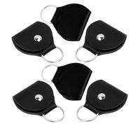 QUMIIRITY 6pièces Étui Porte-médiators Cuir PU Portable avec Porte-clés Pochette Légère Et Compacte pour Rangement De Médiators De Guitare Cadeau Musicien Guitariste