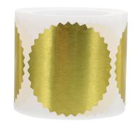 QUMIIRITY Autocollants de Médailles de Diplôme en Relief 50 Mm Argentés Bord Dentelé Autocollants de Scellage pour Décoration Scolaire Fête et Bureau Rouleau 1 Pièce