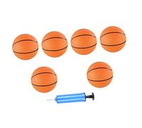 QUMIIRITY Ballon Gonflable pour Garçon Et Filles 10 Cm PVC Jouet De Basket-Ball 6 Pièces 1 Pompe Couleurs Aléatoires Jeux en Intérieur Compétition Amicale Set De 7 Pièces