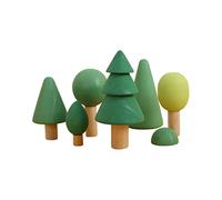 QUMIIRITY Bloc de Construction en Bois pour Garçon et Filles 1-2 Ans Jouet Éducatif à Empiler Jouet Coloré de Forêt Développement Coordination Œil-Main Anniversaire 10 Pièces