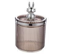 QUMIIRITY Bocal de Rangement Transparent Forme de Lapin Spacieux pour et Accessoires Organisateur Décoratif avec Couvercle pour Salle de Bain et Salon