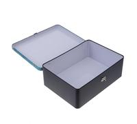 QUMIIRITY Boîte de Rangement Métallique Serrure et Clé Design Rétro pour Organisateur Cuisine et Souvenirs 24.5 X 18 X 8.5 CM