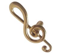 QUMIIRITY Bouton de Meuble en Laiton Forme Note de Musique, Petite Poignée de Commode Métal Brossé, Bouton Décoratif pour Armoire la Cuisine et Tiroir, Accessoire Vintage pour Vaisselier