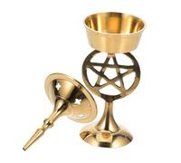 QUMIIRITY Brûleur de Parfum Pentacle en Laiton Pur, Porte-Parfum Compact pour Aromathérapie, Décoration Maison Élégante, Brûleur D'aromathérapie Adapté Bureau et Salon, Accessoire Parfum