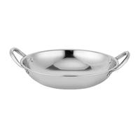 QUMIIRITY Casserole Ronde Inox 28 Cm, Wok Multifonction pour Maison, Marmite Coréenne Résistante la Corrosion, Poêle à Sauter Polyvalente Cuisine Familiale et Fondue, Ustensile la Cuisine
