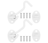 QUMIIRITY Crochets de Cabine en Acier Inoxydable Solide 2 Pcs, Serrure de Porte Renforcée pour Granges et Fenêtres, Design Simple et Solide pour Usage Pratique