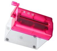 QUMIIRITY Destructeur de Documents Manuel Rouge, Broyeur Manuel Compact en Plastique et Métal, Outil de Broyage Quotidien pour Bureau et Usage Domestique, Petit Destructeur de Papiers A4