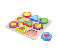 QUMIIRITY Éducatif Bois Puzzle Géométrique pour Garçon Fille Développement Motricité Fine et Coordination Main-œil Adapté Maternelle