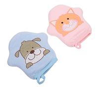 QUMIIRITY Éponge de Bain Douce pour Bébé Lot de 2 Éponges en Coton Moufles de Toilette Pratique Motif Étoile Bain des Garçon et et Sécurité Nourrissons