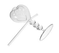 QUMIIRITY Gobelet à Vin Décoratif en Verre de Cœur 208ml Léger et Élégant avec Paille pour Servir des Boissons et Recevoir des Invités