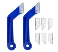 QUMIIRITY Grattoir Joint Carrelage en Alliage Écologique sans Plomb, Outil Finition Mastic 8 Pièces Poignée Antidérapante Cuir, Bricolage Maison et Rénovation, Lot 8 Lames