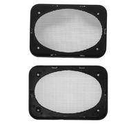 QUMIIRITY Grille de Protection Rectangulaire 4X6 Pouces en Métal Noir, Lot de 2, Cache-Poussière Décoratif pour Caisson de Basses Auto, Protection Chocs et Poussière