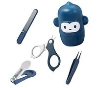 QUMIIRITY Kit de Soins des Ongles pour Bébé Ciseaux de Sécurité Coupe-Ongles Acier Inoxydable Outils de Toilettage pour Nourrissons Pratique et Compact 5 Pièces