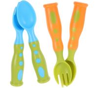 QUMIIRITY Lot De 2 Couverts Pour Bébé Fourchette Cuillère Cuillères Pour Tout-Petits Ustensiles Pour Bébé Ustensiles Pour Tout-Petits Ustensiles De Service Cuillère