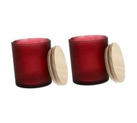 QUMIIRITY Lot de 2 Pots à Bougies Décoratifs en Verre avec Couvercles en Pin pour Maison Événements Décoration et Ambiance Apaisante