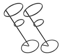 QUMIIRITY Lot de 2 Supports à Cornets de Glace en Fer Noir, Porte-cornets de Crème Glacée Robuste pour Restaurant et Glacier, Présentoir Métallique pour Cônes et Cornets, pour Exposer