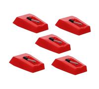 QUMIIRITY Lot De 5 Aiguilles De Remplacement Stylet Pour Platine Vinyle Et Phonographe, Stylet Rouge Pour Tourne-disque, Accessoire Compatibilité Gramophone, Suivi Précis Pour Écoute Musicale