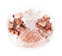 QUMIIRITY Lot de Punaises en Fer et Trombones Dorés Multifonctions, Pinces à Billets et Agrafes de Tri de Tickets, Fournitures de Bureau 10 Pièces, Accessoires Pratiques pour Organisation