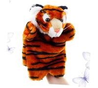 QUMIIRITY Marionnette à Main Tigre en Peluche Café, Conteuse pour Garçon et Filles, Marionnette D'histoire Interactive, Accessoire Théâtre pour École et Famille, Présent Ludique