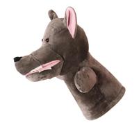 QUMIIRITY marionnettes à Main Peluche de Loup Loup Peluche Contes en Peluche marionnettes d'animaux marionnette à Main Peluche Loup Gris Loup Peluche Enfant Coton PP Gris foncé