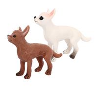 QUMIIRITY Modèle de Chiens Chihuahua Miniature 2Pcs Figurines Réalistes pour Garçon et Filles Décoration de Maison Jouets Cognitifs Modèles d'animaux